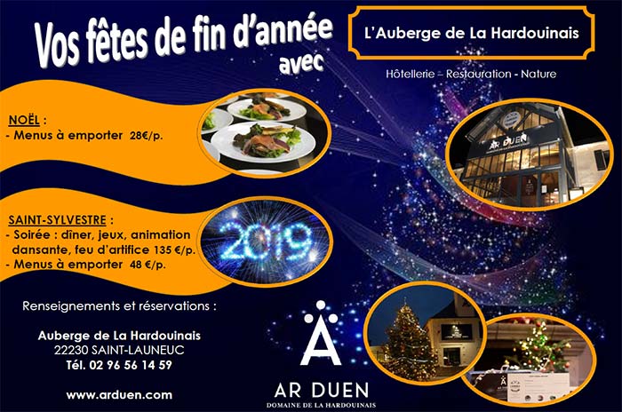 Menus Noël 2018 et Saint Sylvestre